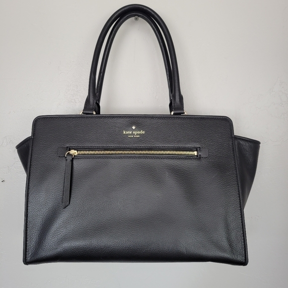 kate spade | Bags | Kate Spade North Court Anton Pebbled  Kate Spade New York North Court Anton Satchel Black Tote Shoulder Hand Bag Purse